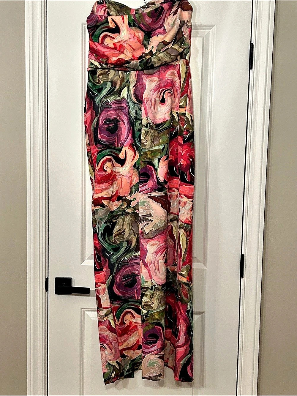 Black Halo Eve Abstract Wide Leg Pants in Pink & Green Size 14